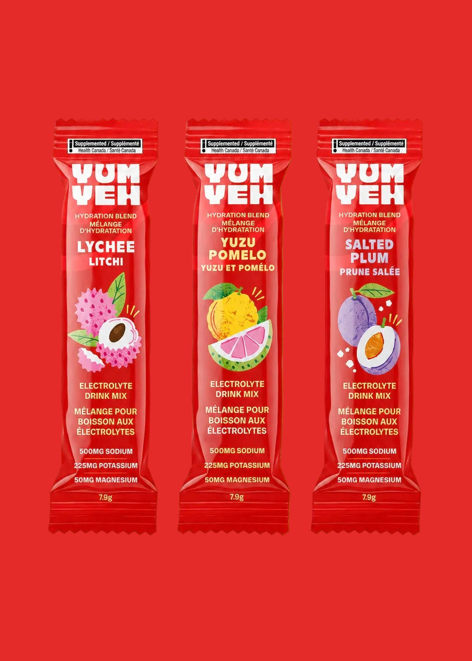 PRE-ORDER: YumYeh Electrolyte Drink Mix - Discovery Pack - 3 Flavours (15 sticks)